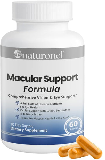 Naturonel Macular Support Formula – Vision & Eye Health with Lutein, Zeaxanthin, Bilberry, Eyebright & Antioxidants | Non-GMO, Made in USA, GMP Certified – 60 Capsules, 30 Day Supply (1) NaturonelAu supplements
