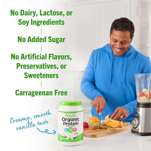 Orgain Organic Vegan Protein Powder, Vanilla Bean - 21g Plant Based Protein, Gluten Free OrgainUS supplements