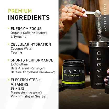 Kaged Pre Sport & Creatine Monohydrate Bundle | Glacier Grape Pre + Unflavored Creatine KagedUS supplements