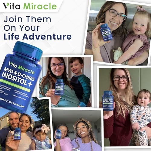 Inositol Supplement Myo-Inositol & D-Chiro Inositol 120 Capsules 2000mg 40:1 Ratio High Vita MiracleAu supplements