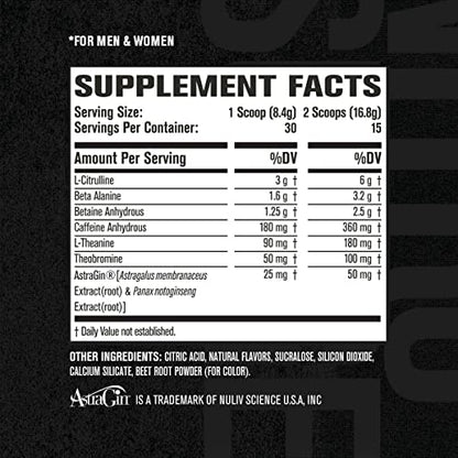 NITROSURGE Pre Workout Supplement - Endless Energy, Instant Strength Gains Jacked FactoryUS supplements