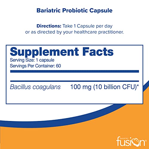 Bariatric Fusion Probiotic Capsule | Easy to Swallow Bariatric Vitamin | 10 Billion CFU Bariatric FusionUS supplements