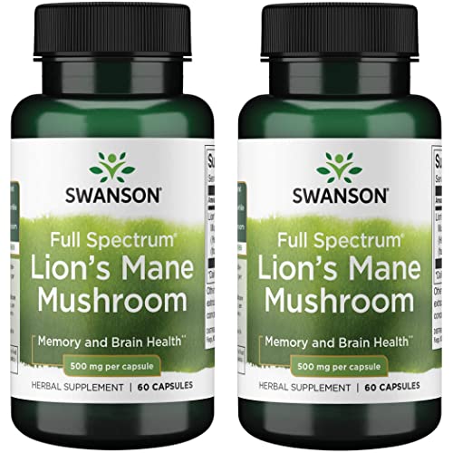 Swanson Lion's Mane Mushroom Capsules - 500 mg Each, 60 Capsules SwansonAu supplements