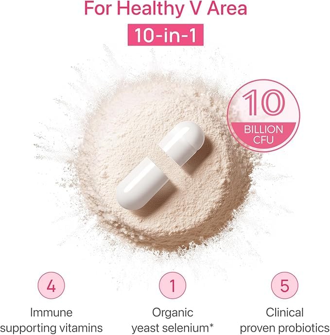 Gynable Vaginal Probiotics for Women Odor & Itch Support, Urinary | pH Balance, Female Probiotics 10 Billion CFU Lactobacillus Probiotics Blend,Selenium-Vitamin C/E/D3 Promote Immune Health,60 Count VevoecAu supplements