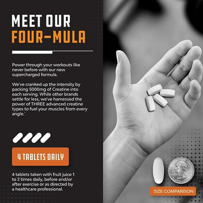 High Strength Tri Phase Creatine Pills - Muscle Mass Gainer and Muscle Recovery Creatine Natures CraftUS supplements