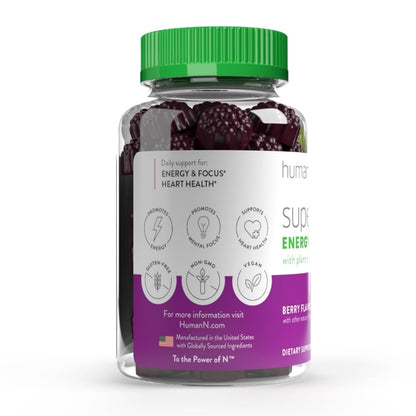 humanN SuperBeets Energy Gummies - Quick Energy & Mental Focus - Help Increase Nitric humanNUS supplements