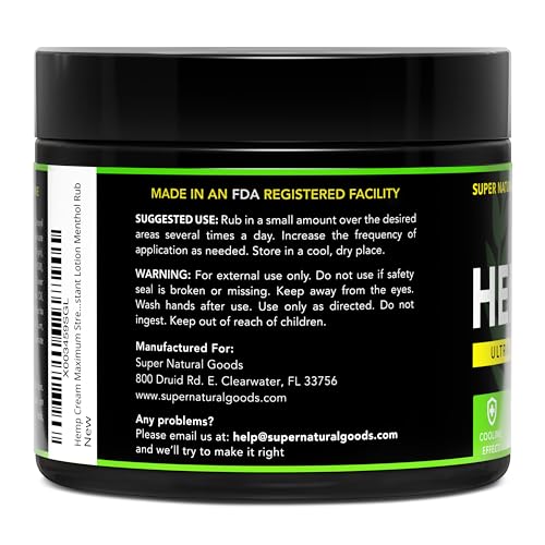 Super Natural Goods Hemp Cream with Hemp Oil, Turmeric, Arnica & Menthol – Botanical Cream with a Cooling Sensation for Localized Application (16oz) Super Natural GoodsAu supplements