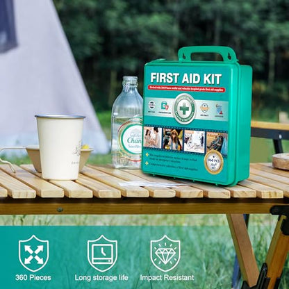 General Medi 360 Pieces Hardcase First Aid Kit - Comprehensive Large First Aid Box General MediUS supplements
