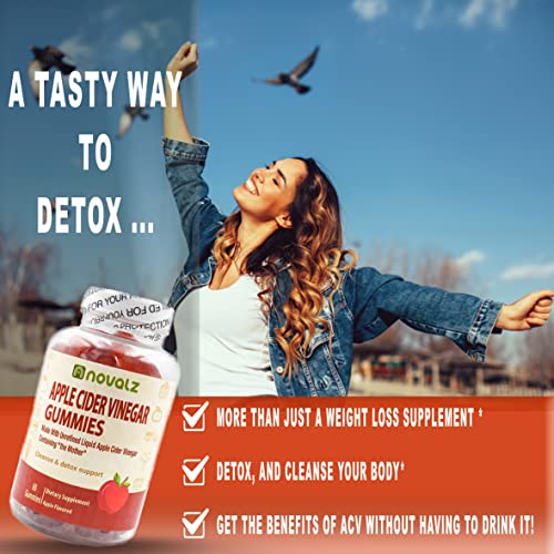 NOVALZ Apple Cider Vinegar Gummies for Weight Control, Detox, & Cleanse, 500mcg ACV NOVALZUS supplements