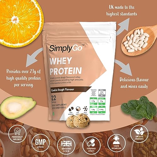 SimplyGo Whey Protein Powder | 900g | Simply Add 30g to Water, Juice or Shakes (Cookie Dough) Simply SupplementsAu supplements