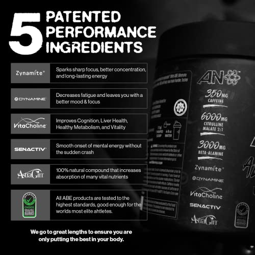 ABE Pre Workout Powder - All Black Everything Pre Workout Energy Drink with Citrulline ABE all black everythingAu supplements