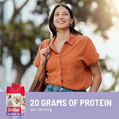 SlimFast Protein Shake with Caffeine, Caramel Macchiato- 20g Protein, Meal Replacement SlimFastUS supplements