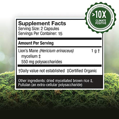 Host Defense, Lion's Mane Capsules, Promotes Mental Clarity, Focus and Memory Host DefenseUS supplements