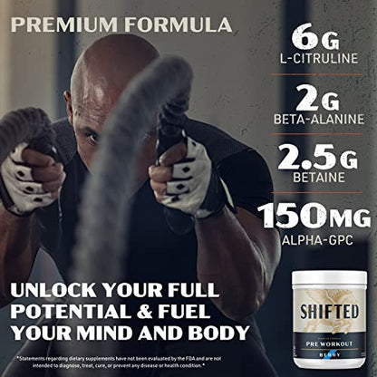 SHIFTED Premium Pre Workout Powder, Energy & Focus Supplement with Creatine Monohydrate SHIFTEDUS supplements
