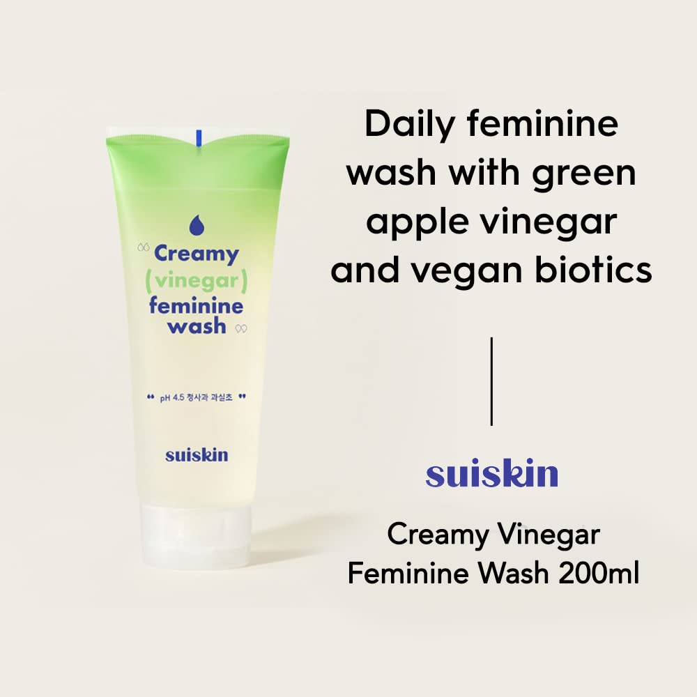 Suiskin Green Apple Vinegar Feminine Wash | Removes odor, pH balanced with Vegan Probiotics, Fragrance-free SuiskinAu supplements