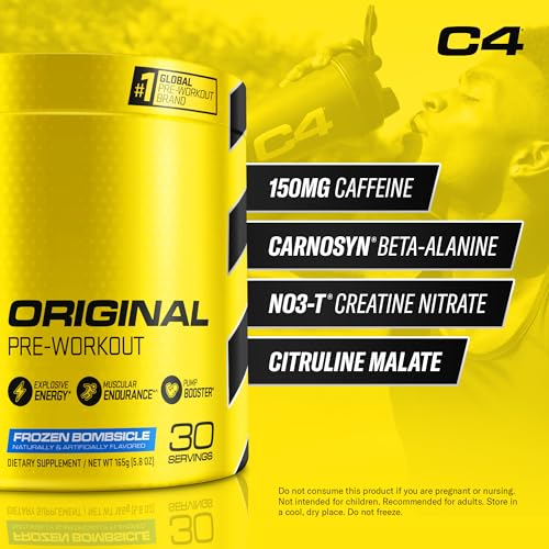 Cellucor C4 Original Pre Workout Powder Frozen Bombsicle Sugar Free Preworkout CellucorUS supplements
