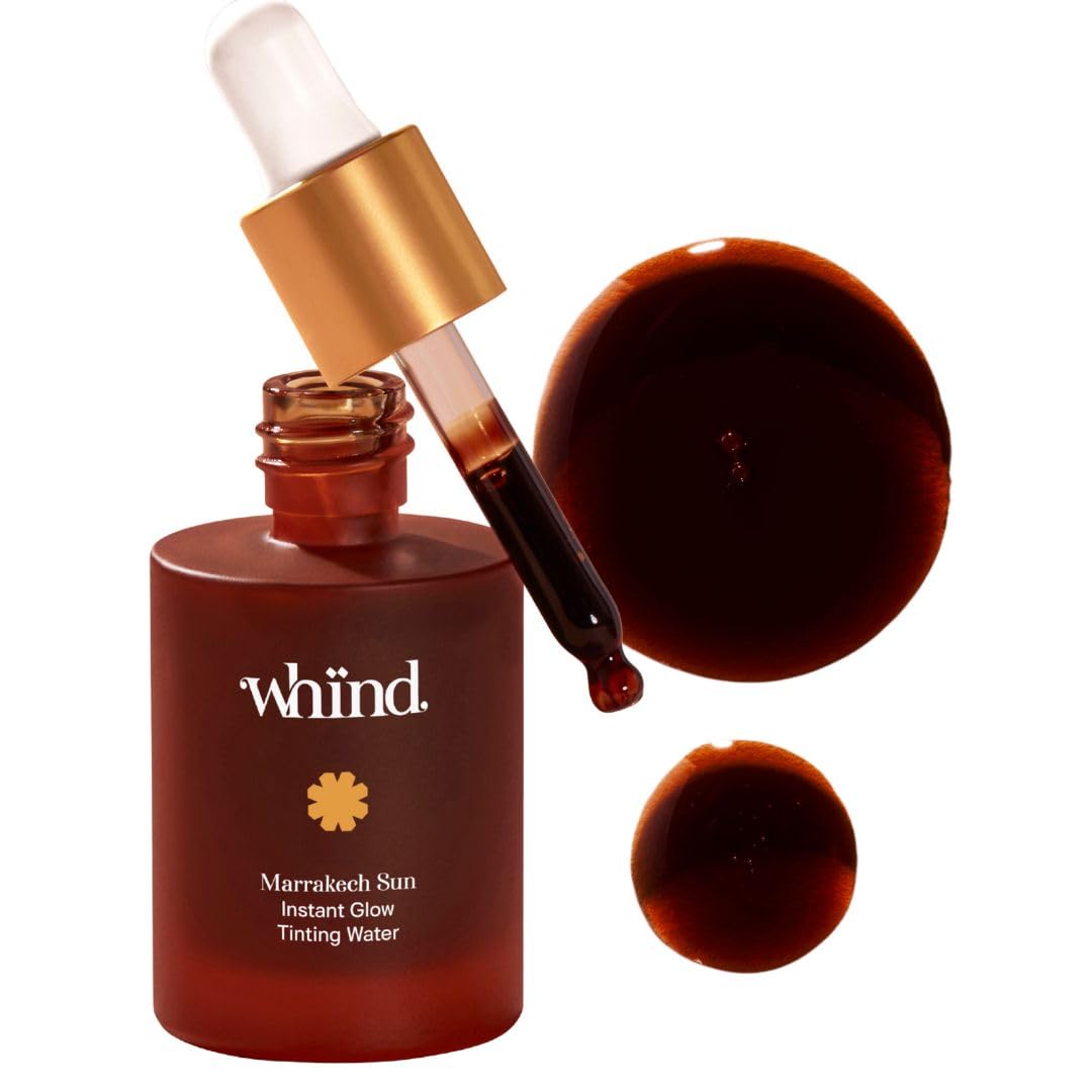 WHIND Marrakech Sun Instant Glow Tinting Water- Self Tanner Face Drops –Bronzing for Face –Lightweight Tanner/Natural Tan- Streak-Free Glow – Tan Drops for Radiant Skin - 1oz / 30ml WHINDAu supplements