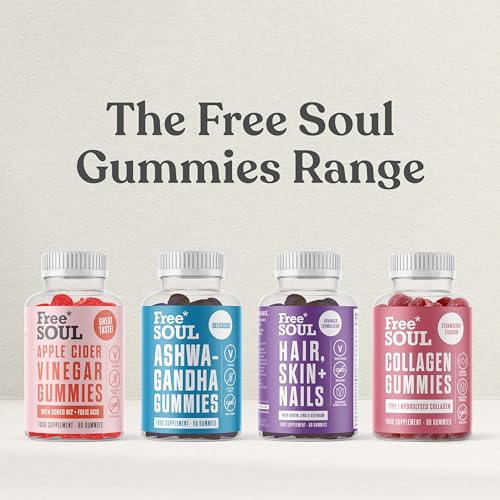 Collagen Gummies, Marine Collagen Supplement with Effective Type 1 Hydrolysed Collagen Peptides Free SoulUS supplements