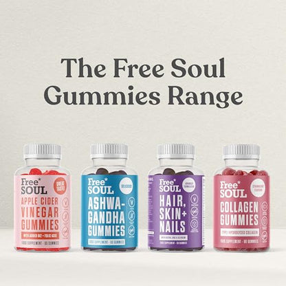 Collagen Gummies, Marine Collagen Supplement with Effective Type 1 Hydrolysed Collagen Peptides Free SoulUS supplements