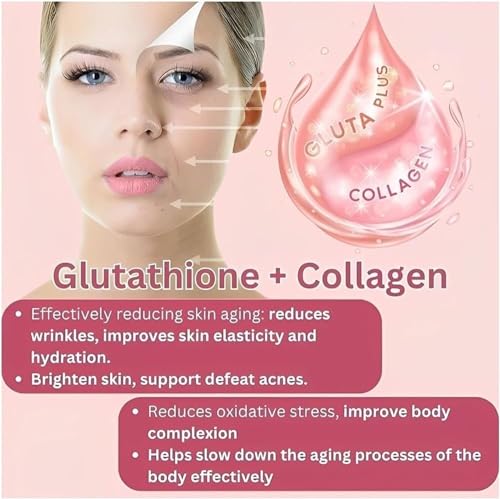 Glutathione Collagen Gummies,Glutathione Collagen Glow Gummies for Dark Spot,60 Pieces PelinuarUS supplements