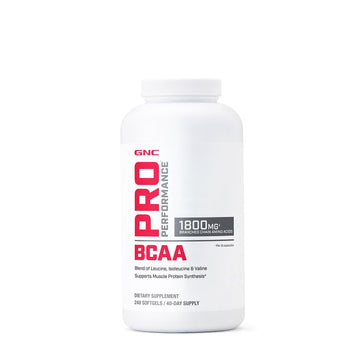GNC Pro Performance BCAA 1.8g, 3rd Party Tested Supplement for Men & Women, Branched Chain Amino Acids, Essential Amino Acids Supports Muscle Protein Synthesis, 240 Softgels, 40 SVG GNCAu supplements
