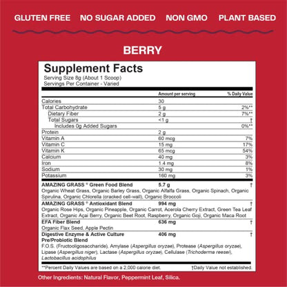 Amazing Grass Greens Blend Superfood: Super Greens Powder Smoothie Mix with Organic Amazing GrassUS supplements
