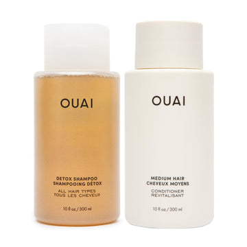 OUAI Detox Shampoo & Medium Hair Conditioner Bundle - Clarifying Shampoo for Build Up, Dirt, Oil, Product and Hard Water & Hydrating Conditioner for Medium Hair (2 Count) OUAIAu supplements