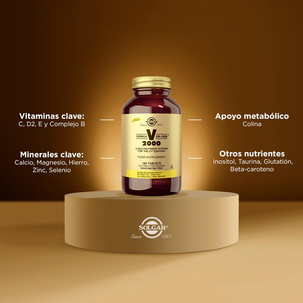 Solgar Formula VM-2000 (Multinutrient System), 180 Tablets - Premium Quality Multiple - Contains Zinc - Supports A Healthy Immune System - Vegan, Dairy Free, Kosher - 90 Servings SolgarAu supplements