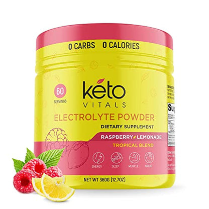 Keto Vitals Electrolytes Powder - Sugar Free Keto Electrolytes Powder with Potassium Keto VitalsUS supplements