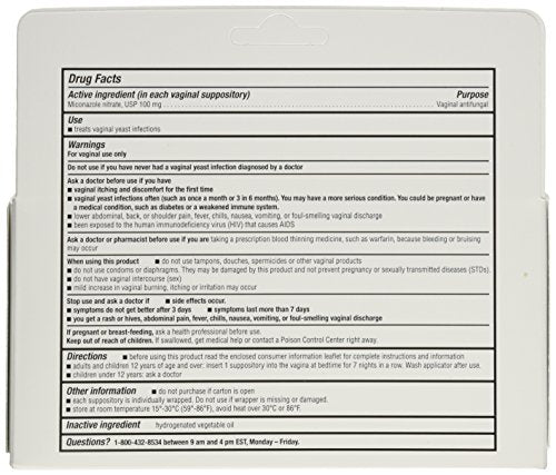 Miconazole 7 Day Vaginal Suppositories 100 mg - 7 ea MiconazoleAu supplements