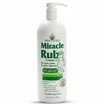 Miracle of Aloe Miracle Rub Pain Relieving Cream 32 oz, Fast & Effective Relief for Arthritis, Muscle, and Joint Pain - Maximum Strength UltraAloe Formula, Topical Analgesic Miracle of AloeAu supplements