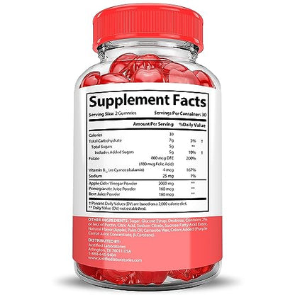 Keto Bites Keto ACV Gummies Extreme Formula 2000MG Vegan Non GMO with Pomegranate Justified LaboratoriesUS supplements