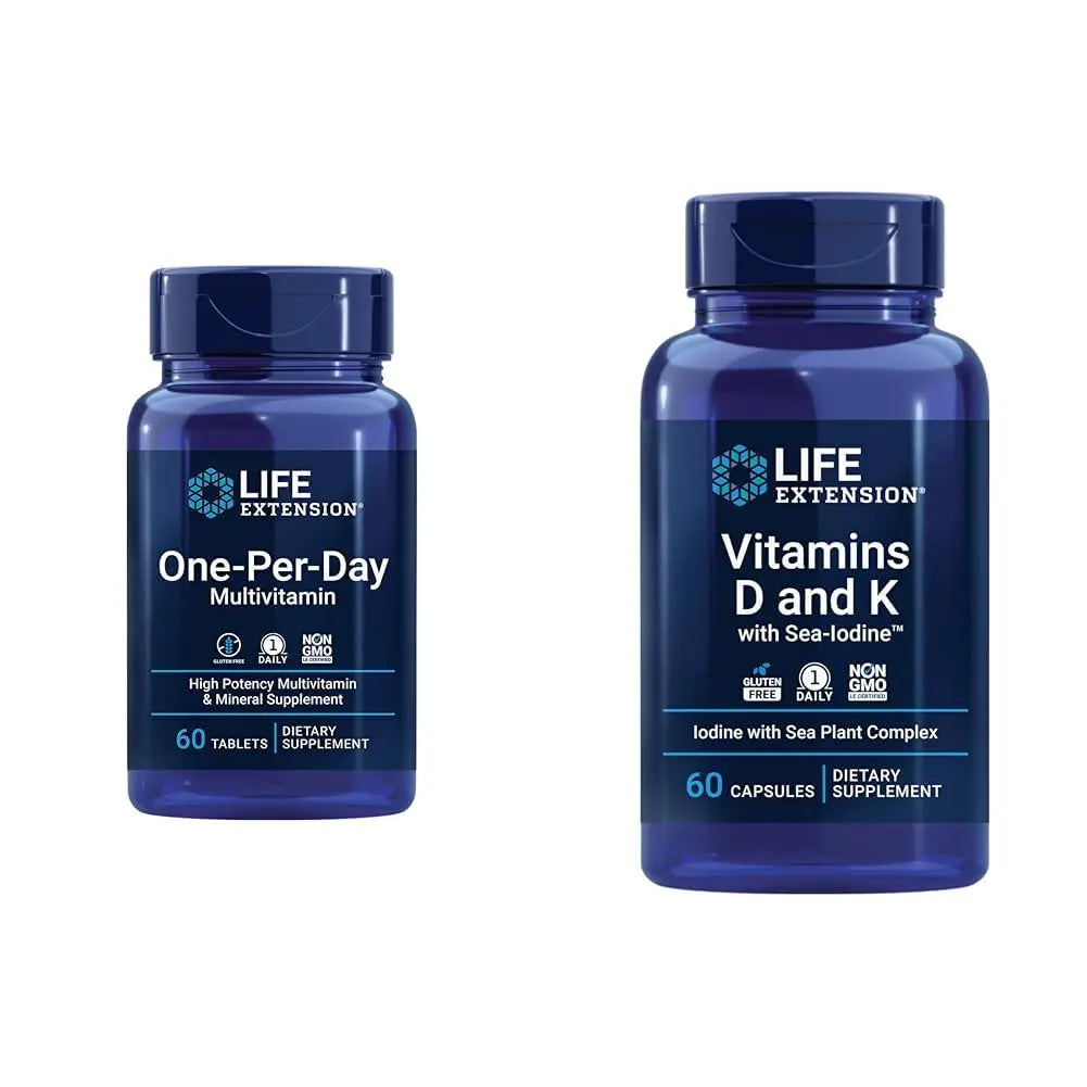 Life Extension One-Per-Day Multivitamin – Packed with Over 25 Vitamins, Minerals & Plant Extracts & Vitamins D and K with Sea-Iodine, Vitamin D3, Vitamin K1 and K2, Iodine Life ExtensionAu supplements