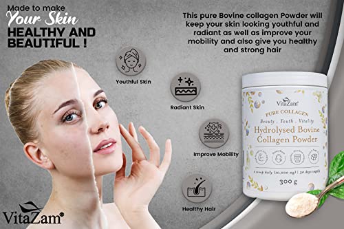 Vitazam Bovine Collagen Peptides - Hydrolyzed Type 1 & 3 Collagen Powder Protein Supplement for Healthy VitaZamAu supplements