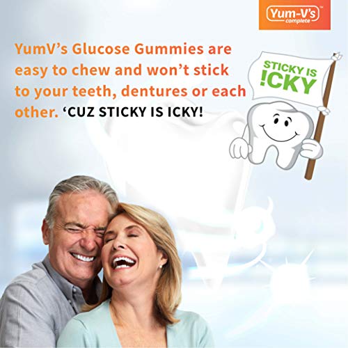 YumVs Complete Glucose Gummies, Raspberry Flavor, (60 Ct); Chewable YUM-V'SUS supplements