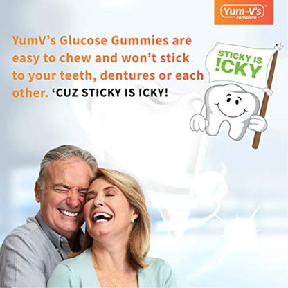 YumVs Complete Glucose Gummies, Raspberry Flavor, (60 Ct); Chewable YUM-V'SUS supplements