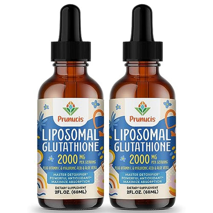 2000MG Liposomal Glutathione Liquid, 98% Absorption, Glutathione Liquid Supplement PrunucisUS supplements