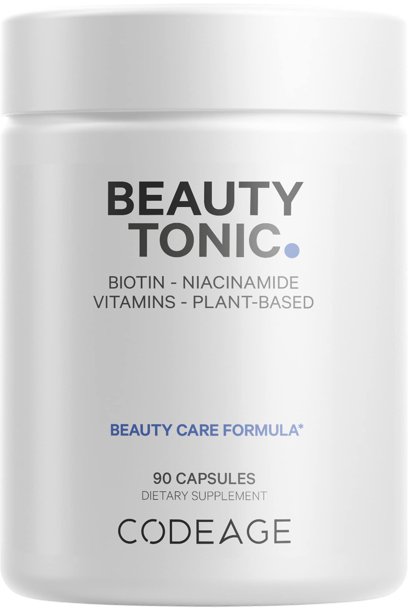 Codeage Biotin Supplement with Vitamin C, Vitamin E, Vitamin B6, Niacin, Folate, Organic Food Blend, Phytoceramides, Astaxanthin, Selenium - Beauty Tonic - Hair, Skin, and Nail Support - Vegan, 90 Ct CodeageAu supplements