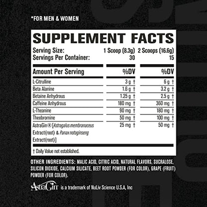 NITROSURGE Pre Workout Supplement - Energy Booster, Instant Strength Gains Jacked FactoryUS supplements