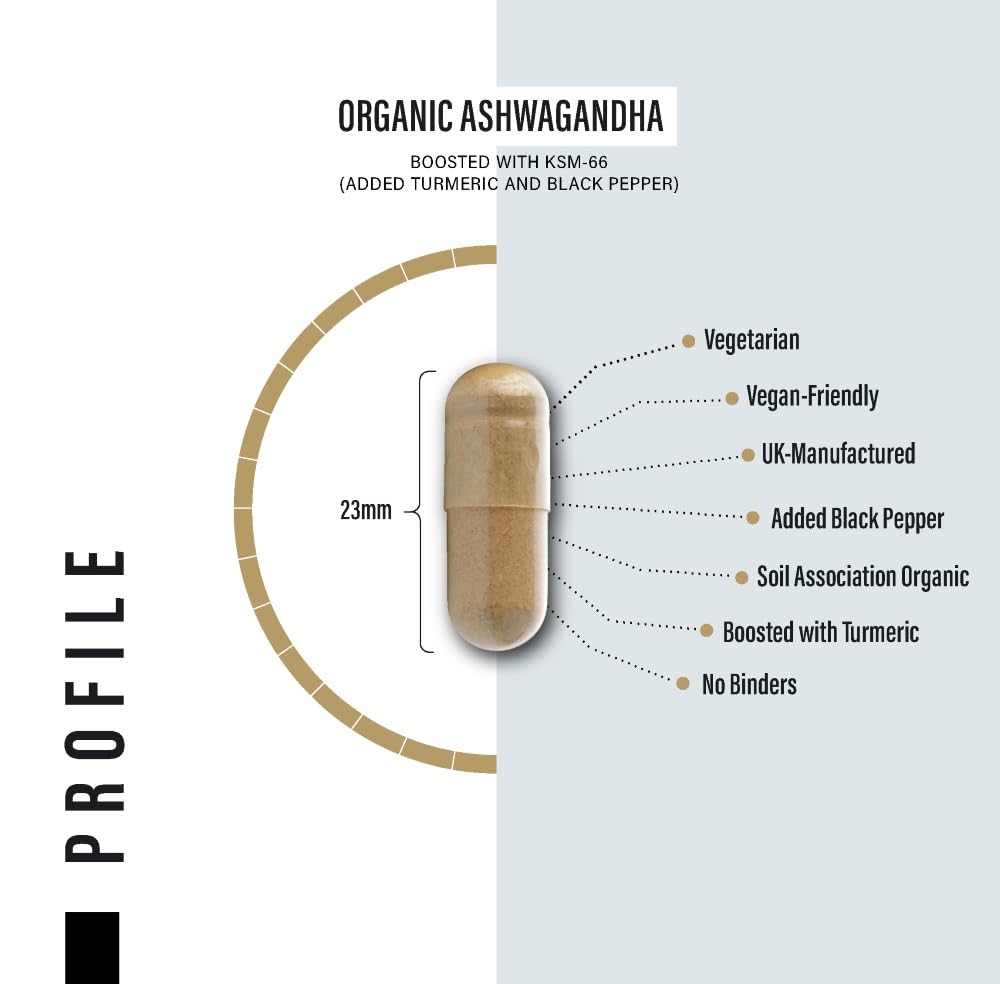 Organic Ashwagandha Capsules 1200mg Boosted with 100mg of Organic KSM-66 SS Sport SuppliesUS supplements