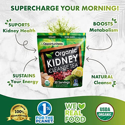 Opportuniteas Organic Kidney Detox Tea- Matcha Green Tea, Cranberry, Lemon & Ginger OpportuniteasUS supplements