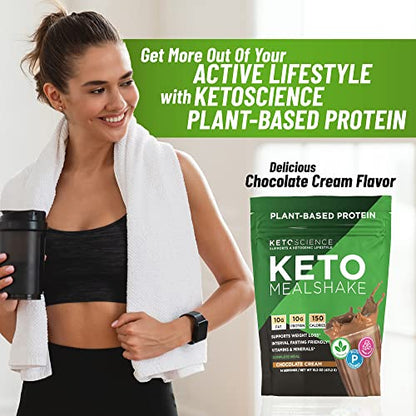 Keto Science Plant Based Protein, Keto Meal Shake, Supports Weight Management Keto ScienceUS supplements