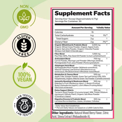 PCOS Herbal Green Superfood Probiotic Powder Mix: Hormonal Balance, Energy Boost PCOS Herbal TeaUS supplements