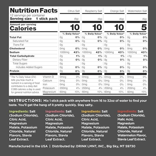 LMNT Zero-Sugar Electrolytes - Variety Salt - Hydration Powder Packets | No Dodgy Ingred Drink LMNTAu supplements