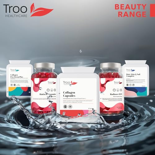 Troo Marine Collagen Supplement - 60 High Strength Capsules 1200mg Serving - Hydrolysed Marine Collagen Peptides with Vitamin C Troo Health CareUS supplements