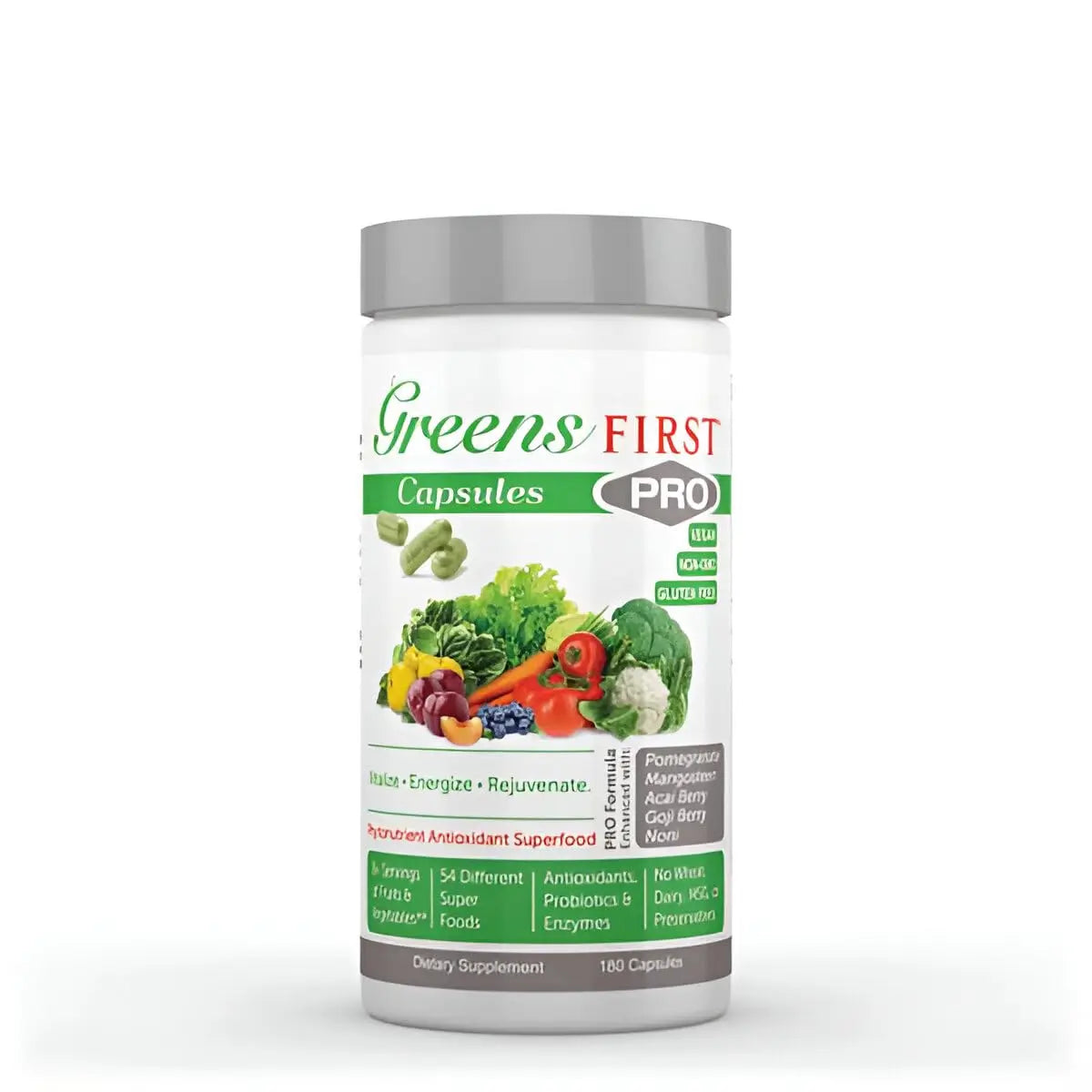 Greens First Phytonutrient Capsules - 49 Antioxidant-Rich Superfoods with Organic Fruits & Veggies, Prebiotics, Probiotics Greens FirstAu supplements