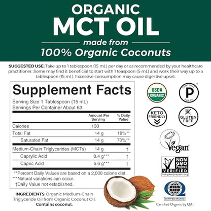 Viva Naturals Organic MCT Oil for Keto Coffee (32 fl oz) - Best MCT Oil Supplement Viva NaturalsUS supplements