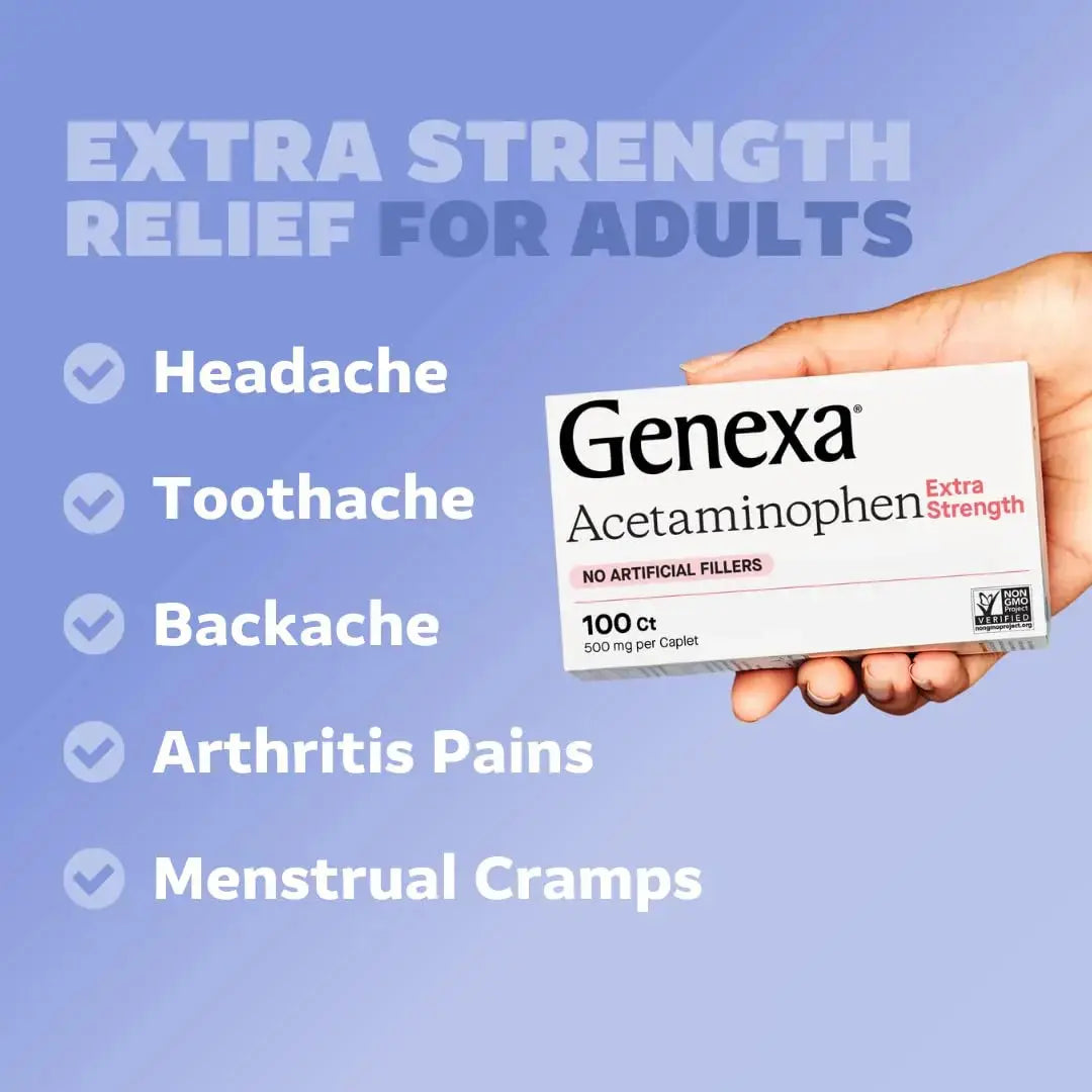 Genexa Kids & Adults Clean Acetaminophen Combo | Family Pain & Fever Bundle | Dye Free, 0% Artificial Additives | Vegan & Non-GMO | Medicine Made Clean | Ages 2-11, 12+ (2 Pack) GenexaAu supplements