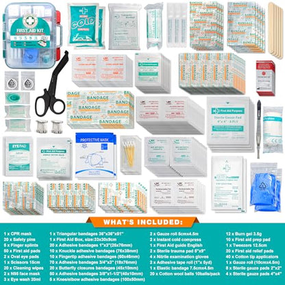 General Medi 420 Pieces Professional First Aid Kit - HardCase First Aid Box - Contains General MediUS supplements