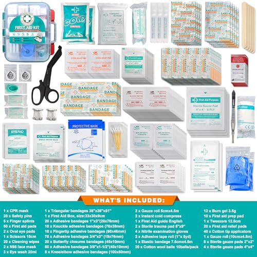 General Medi 420 Pieces Professional First Aid Kit - HardCase First Aid Box - Contains General MediAu supplements
